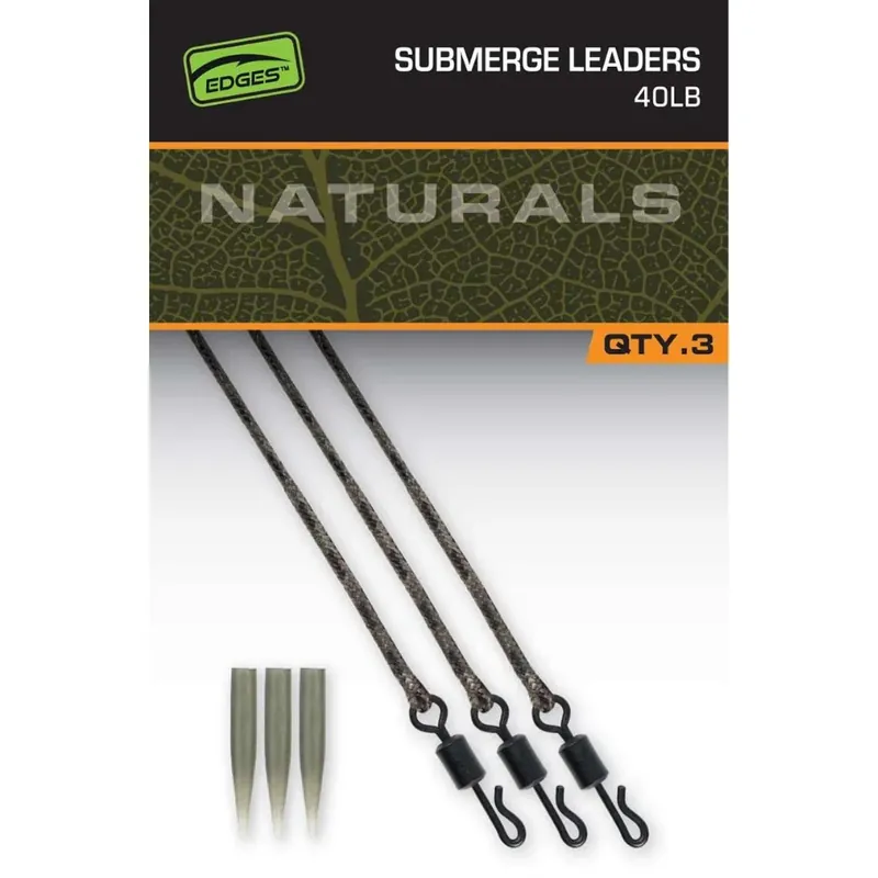 Sezónní Sleva Fox Edges Naturals Submerge Leaders 18,1 kg (40 lbs)