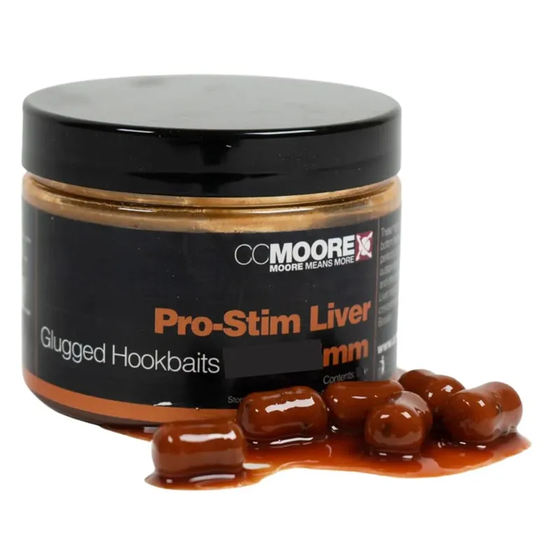 CC Moore Pro-Stim Liver Glugged Hookbaits 15x18 mm Hit Sezóny