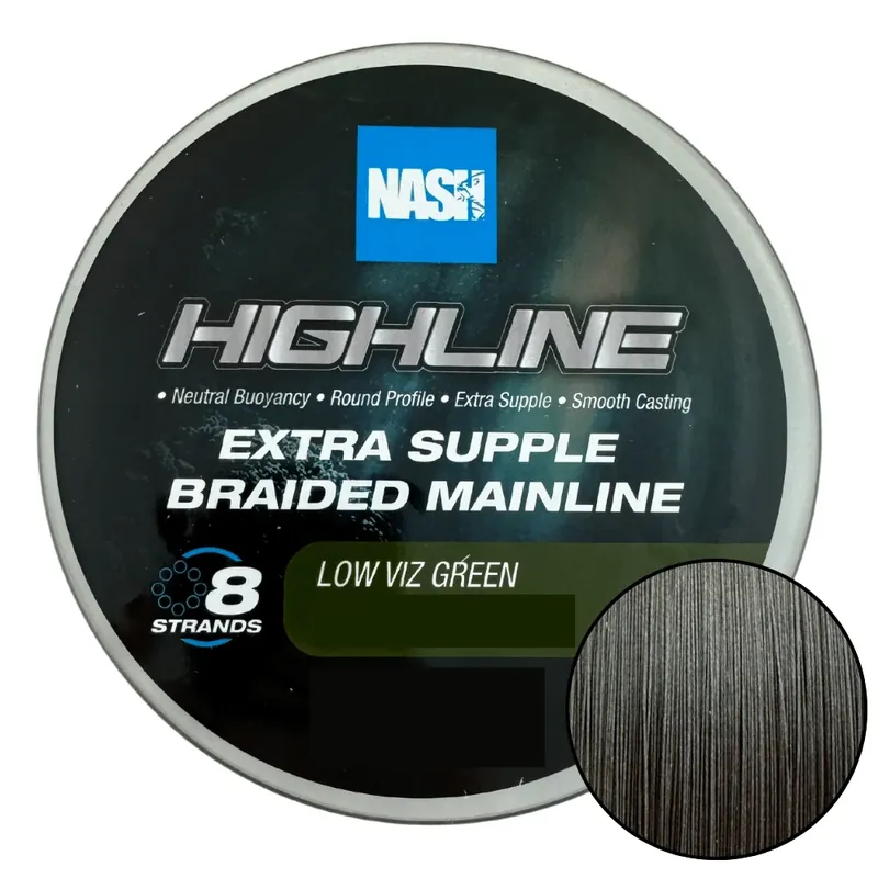 Sezónní Sleva Nash Highline Floating Braid Low Viz Green Green 0,28 mm 35 lbs 1200 m