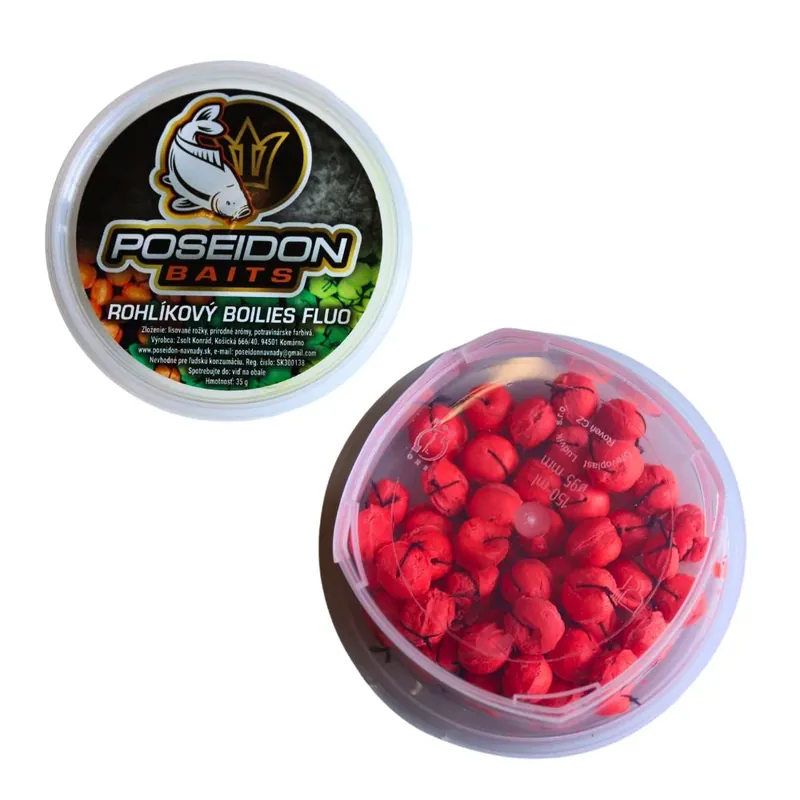 Poseidon Semmel Boilies Fluo Erdbeere 12 mm 35 g Rychlé Dodání