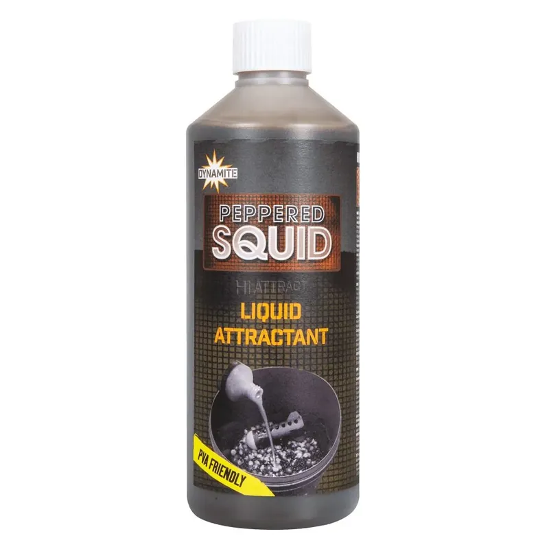 Novinka Dynamite Baits Peppered Squid Liquid 500 ml