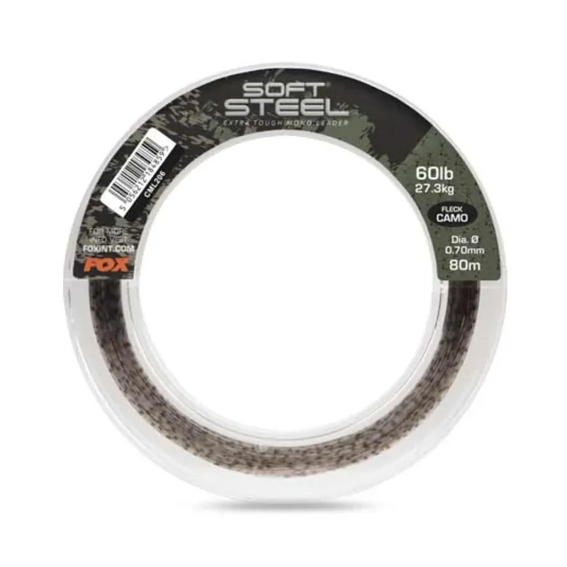 Super Cena Fox Soft Steel Fleck Camo Leader 60 lb 80m