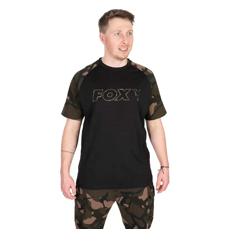 Fox Outline T-Shirt Black/Camo Medium Tovární Cena