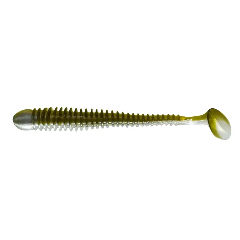 Cenová Bomba Relax Texas Shad 10 cm (4") Perlweiss Green Pumpkin 4 Stück