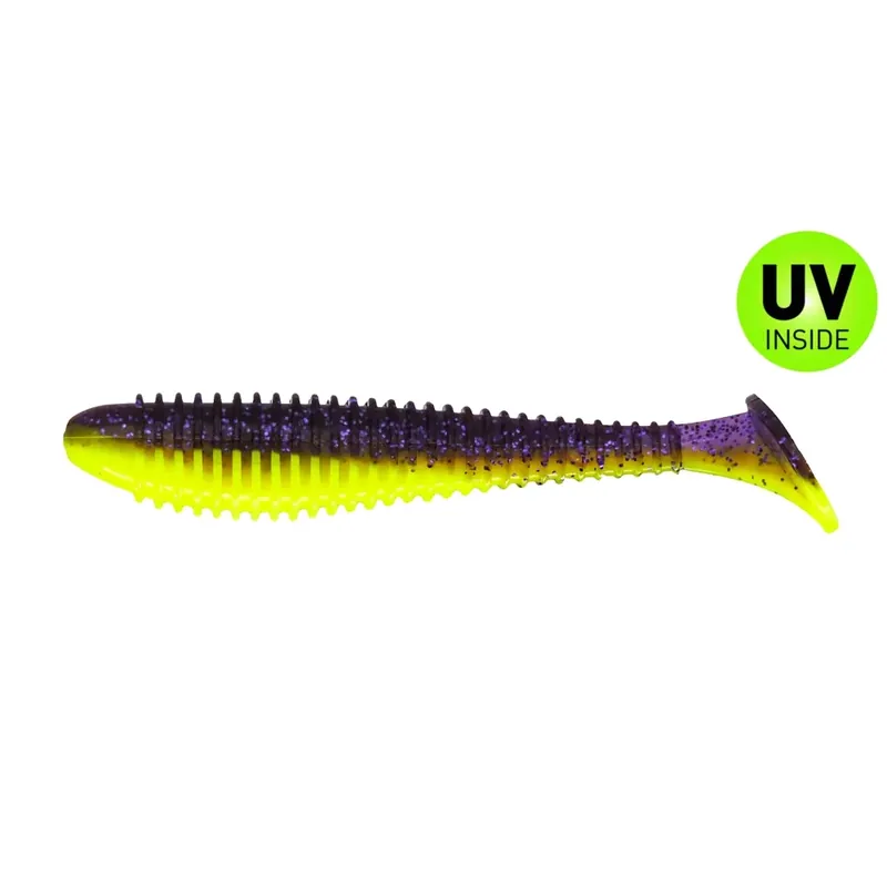 SX Pro Swimmer 12 cm (4,8") Purple Glitter Opaque Chartreuse 5 Stück Tovární Cena