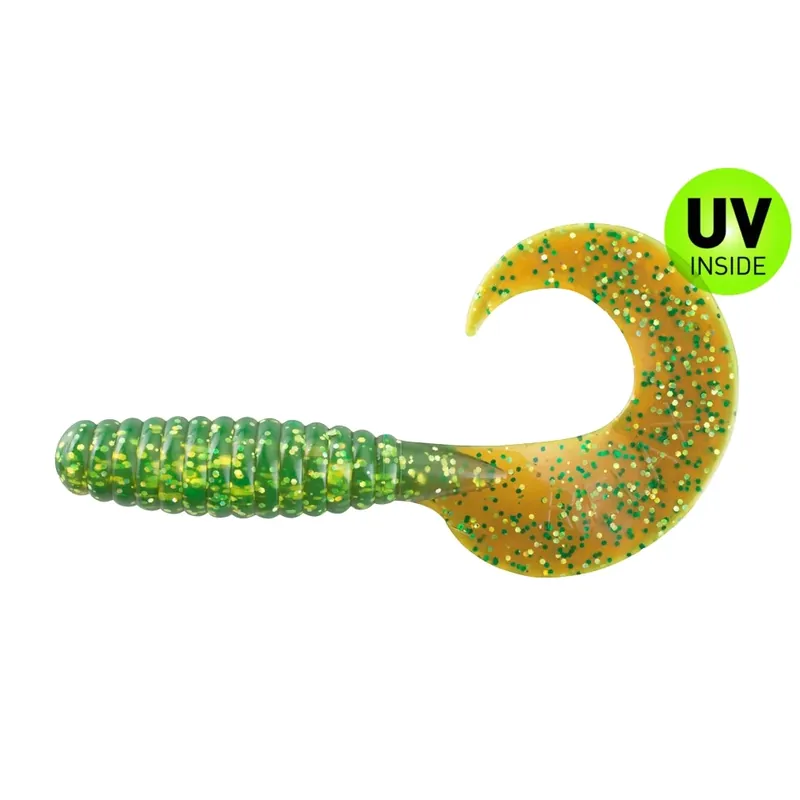 Relax Xtra Fat Grub 13cm (5,5") Chartreuse Glitter Motoroil Glitter 2 Stück Víkendová Akce