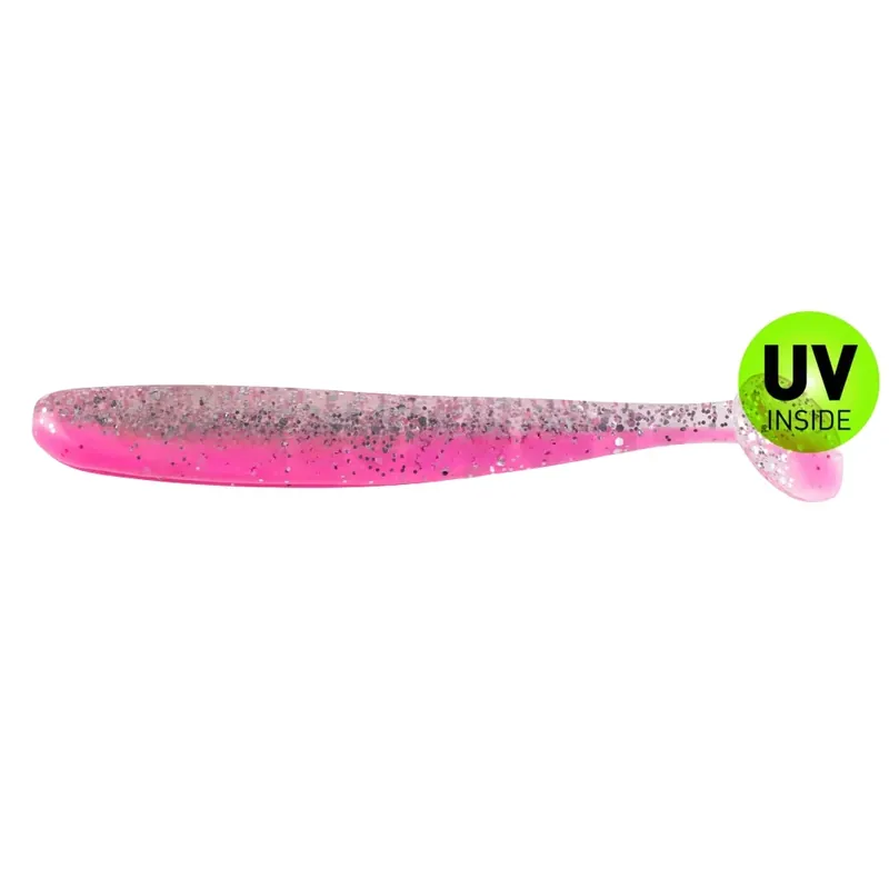 Horká Nabídka Relax Bass Shad 9 cm (3") Bubblegum Klar-Silber-Glitter 10 Stück