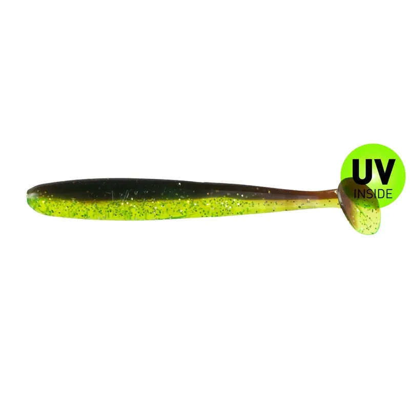 Bezpečná Platba Relax Bass Shad 13 cm (4,5") Grün (Chartreuse)-Glitter Motoroil-Glitter 5 Stück