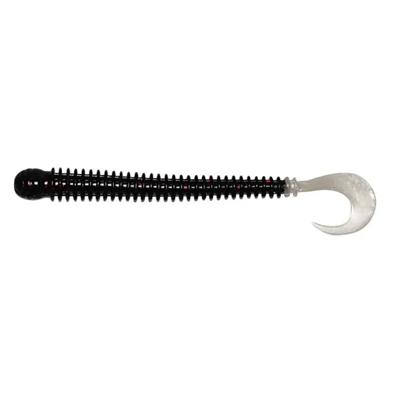 SX Drop Shot Ringer Worm 10,5 cm (4") Black Neon Pearl Tail 5 Stück Top Prodej