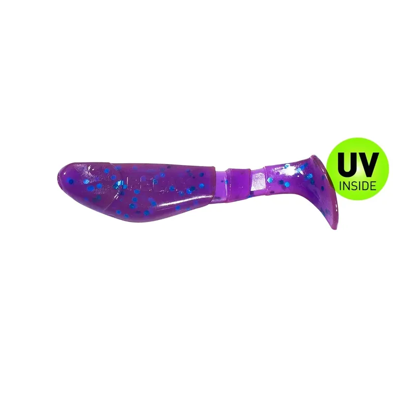 Levný Relax Kopyto-Classic 5 cm (2") Crawfish-Violett-Electric Blue-Glitter 15 Stück