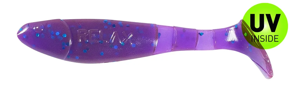 Relax Kopyto-Classic 7 cm (2,5") Crawfish-Violett-Electric Blue-Glitter 10 Stück Jen Po Omezenou Doba