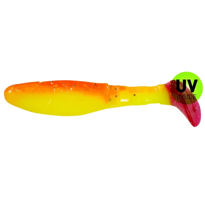Cenová Bomba Relax Kopyto-Classic 8 cm (3") Fluogelb Orange-Silber-Glitter Red-Tail 10 Stück