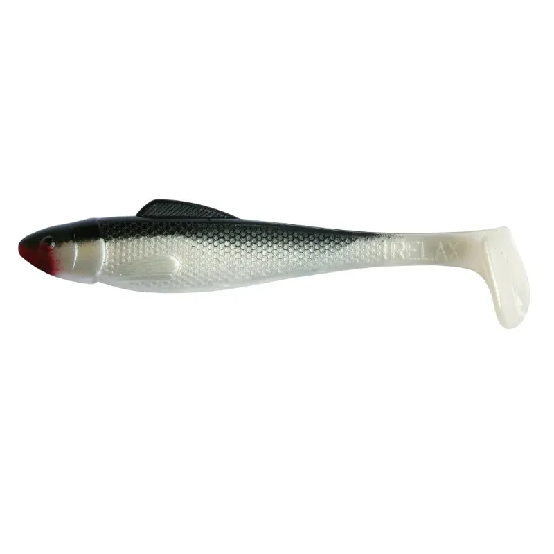 Relax Ohio Shad 13 cm (5") Perlweiß Schwarz 5 Stück Akční Cena