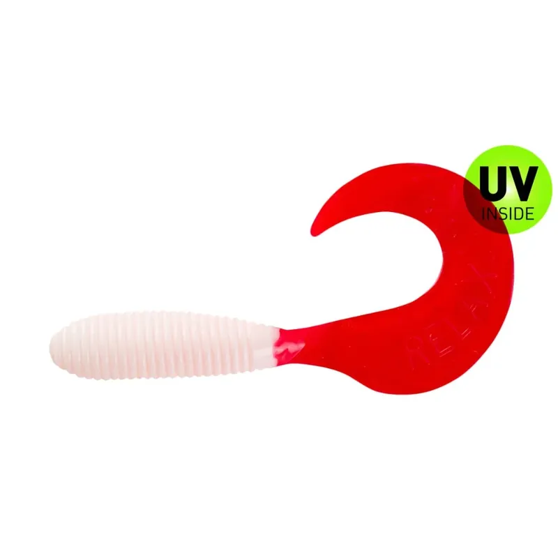 Relax Twister regulär 7 cm (3") Reinweiß Red Tail 10 Stück Sezónní Sleva