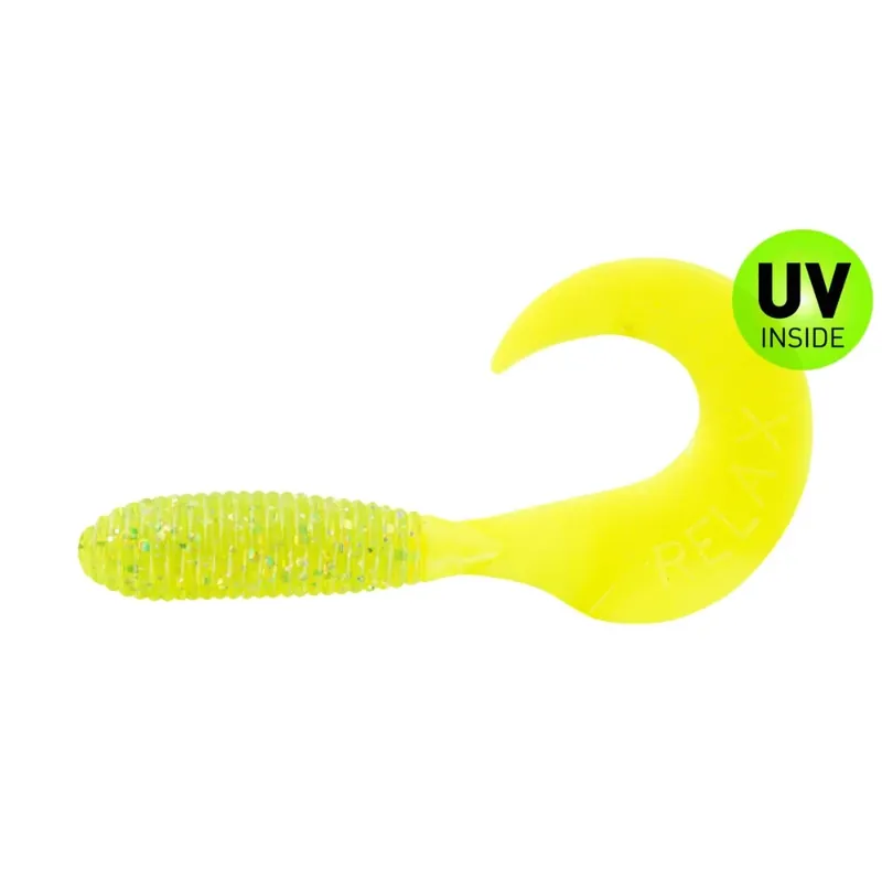 Ihned K Objednání Relax Twister regulär 7 cm (3") Grün Chartreuse Glitter Fire Tail 10 Stück