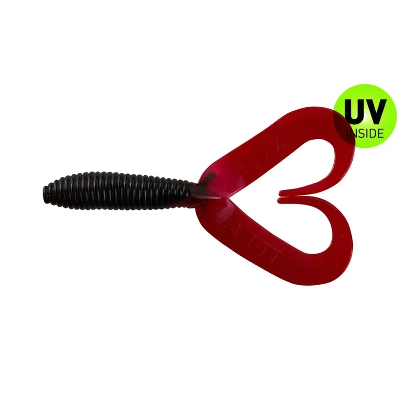 Víkendová Akce Relax Twister Doubletail regulär 7 cm (3") Schwarz Red Tail 10 Stück