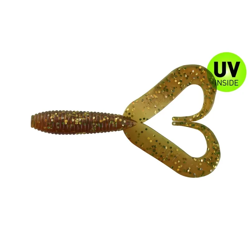 Relax Twister Doubletail regulär 7 cm (3") Motoroil Gold Glitter 10 Stück Koupit Online