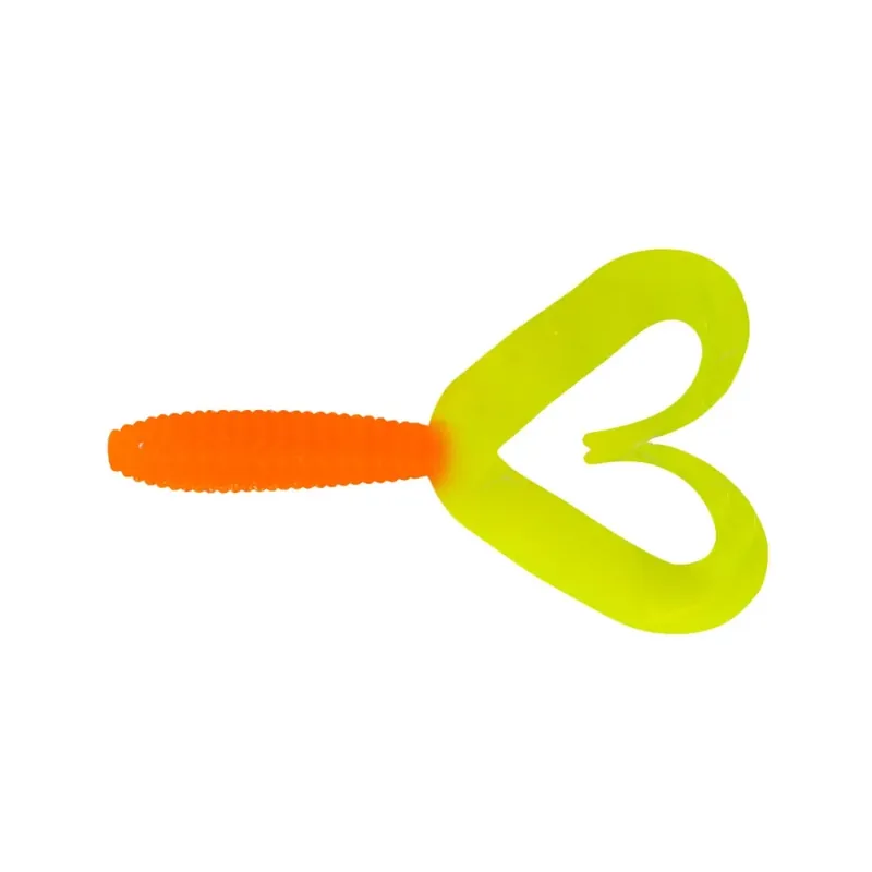 Nejprodávanější Relax Twister Doubletail regulär 7 cm (3") Orange Fluogelb 10 Stück