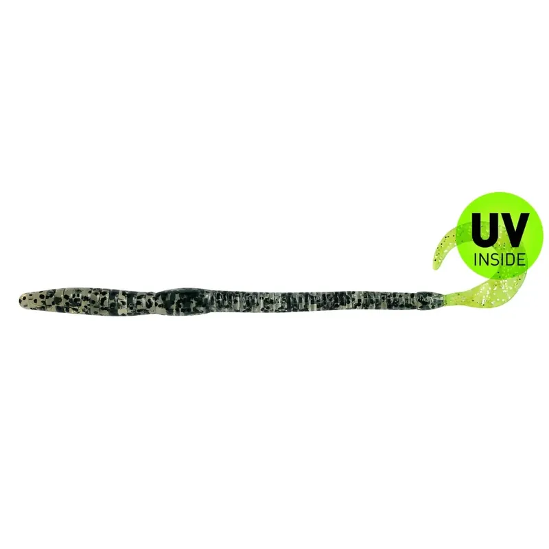Vrácení Zdarma SX Ringgrub (Huchenzopftwister) 16 cm (6") Klar Pepper Grün Glitter Tail 10 Stück