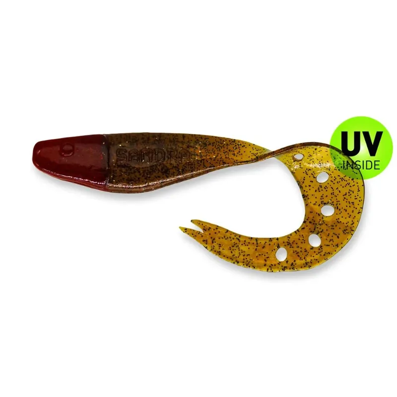 Tovární Cena SX Sandra Twister 9 cm (3,5") Klar Bernstein Glitter Red Head 3 Stück