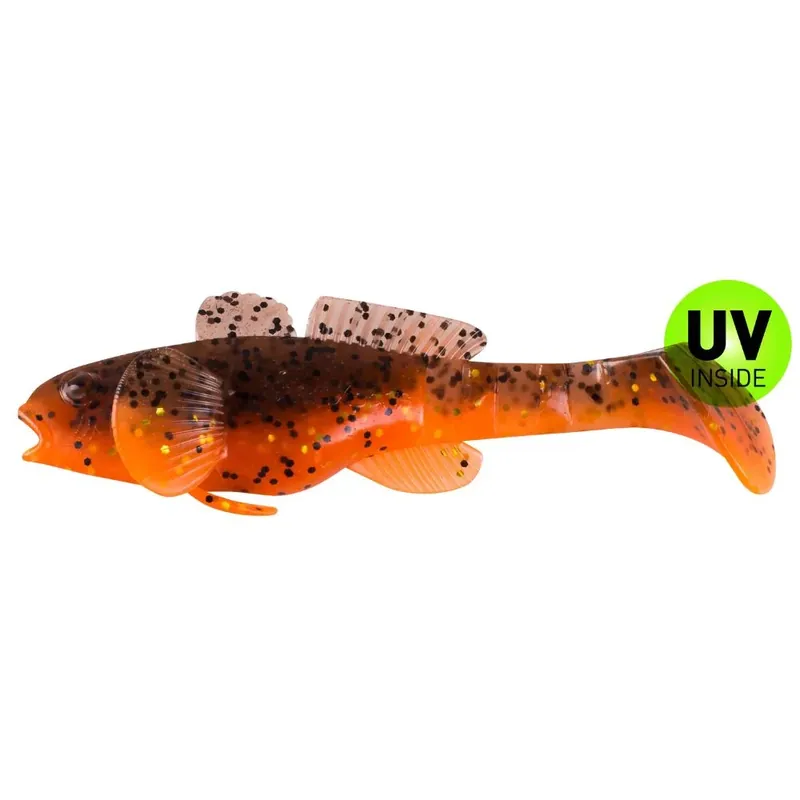Ověřený SX Bullhead Schwarzmeergrundel 9 cm (3,5") Orange Glitter Olivebraun Glitter 2 Stück