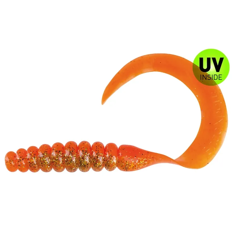 Sezónní Sleva Relax XXL Grub 27 cm (11") Orange Klar-Gold Schwarz-Glitter 1 Stück
