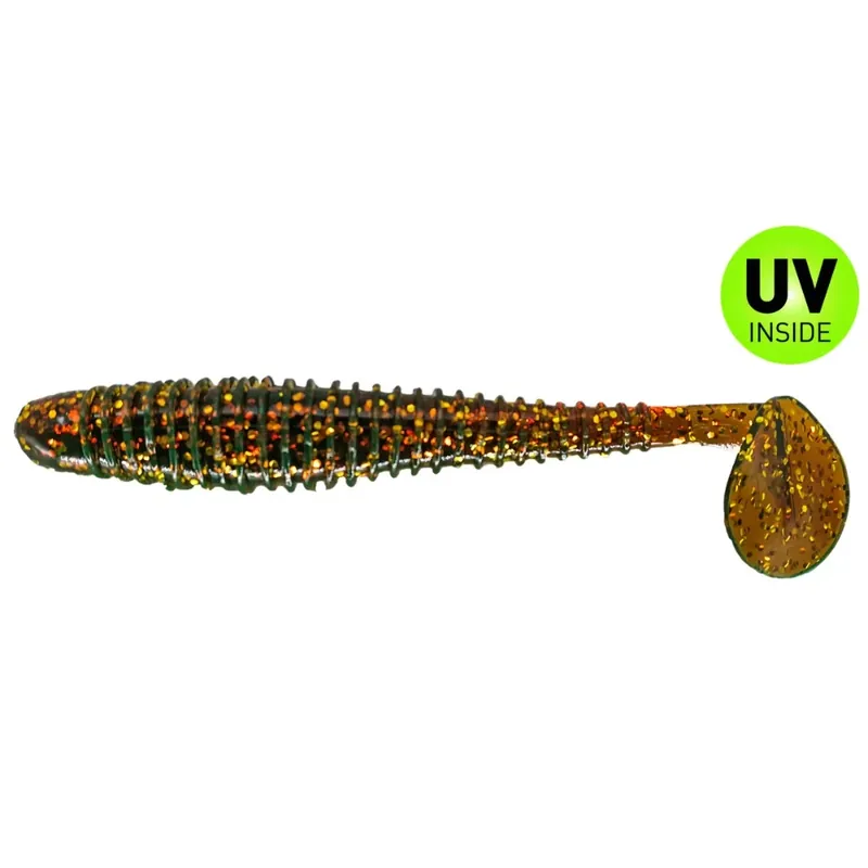 Nakupujte Hned Relax Texas Shad 13 cm (5") Motoroil Gold Glitter 5 Stück