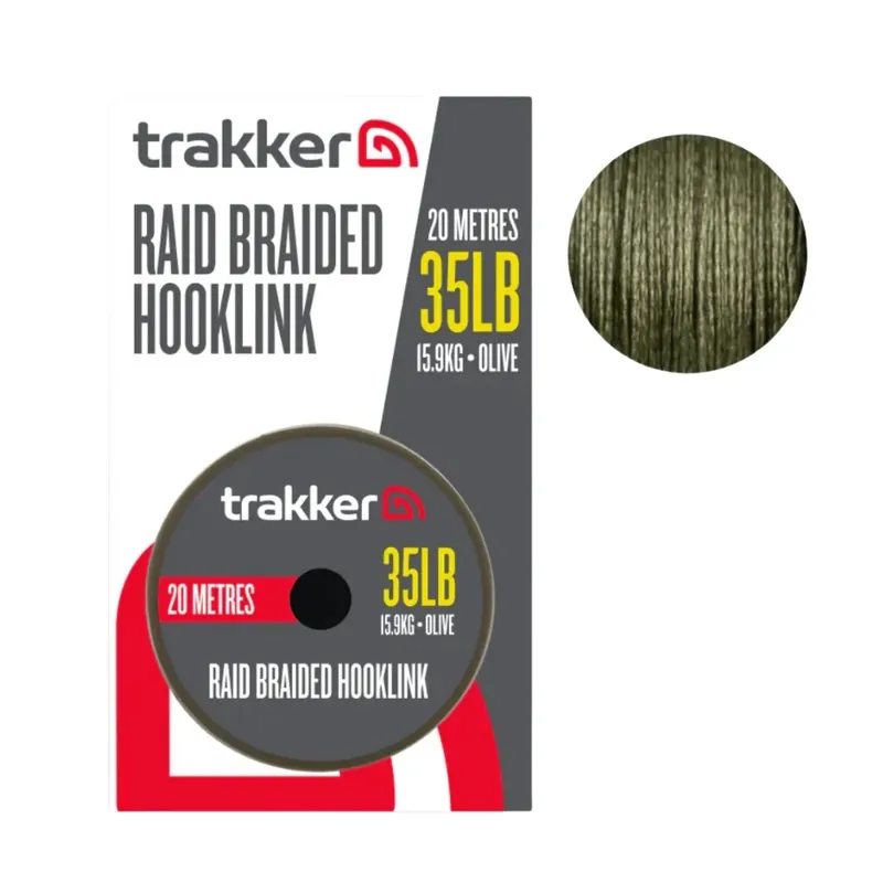Vysoce Kvalitní Trakker Raid Braided Hooklink 15,9 kg 20m (35lb)
