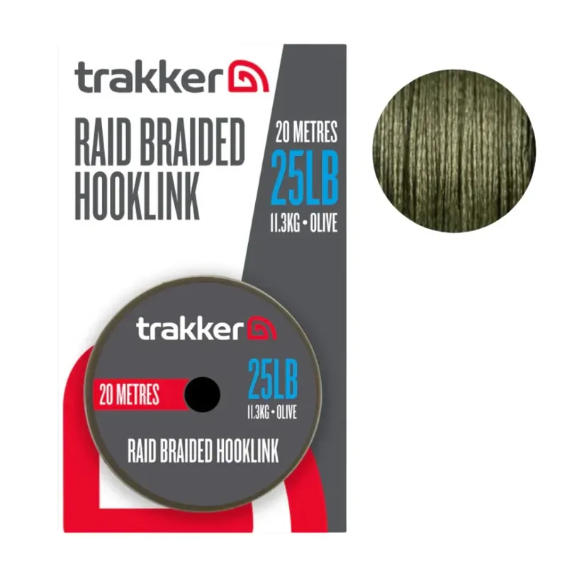 Trakker Raid Braided Hooklink 11,3 kg 20m (25lb) Oblíbený