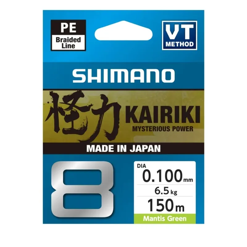 Shimano Kairiki 8-Braid green 150m 0,100 mm 6,5 kg Objednat Nyní