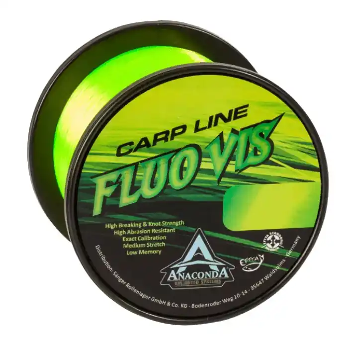 Horká Nabídka Anaconda Fluovis Carp Line 0,33 mm 8,75 kg 1200m Fluo Grün