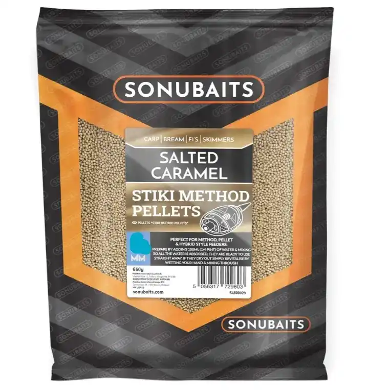 Nízká Cena Sonubaits Stiki Method Pellets Salted Caramel 4mm 650g