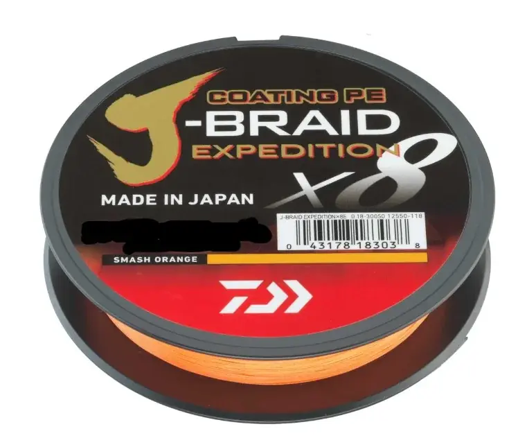 Originální Daiwa J-Braid Expedition X8E 0,22mm 19,5kg 300m Smash Orange