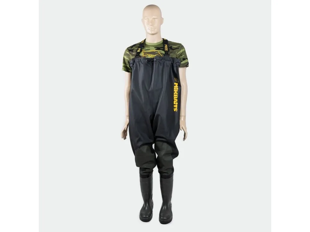 Novinka Mikbaits brodící kalhoty Prsačky Mikbaits Junior Slim Fit Black