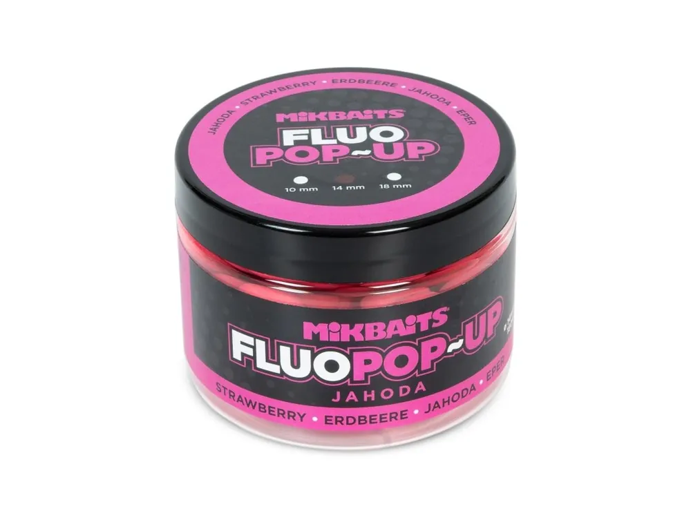 Mikbaits Plovoucí fluo boilie 150ml Jahoda Originální
