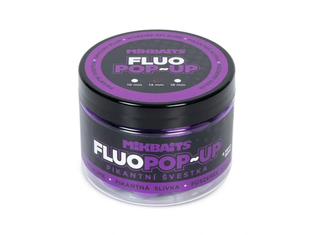 Finální Výprodej Mikbaits Plovoucí fluo boilie 150ml Pikantní švestka