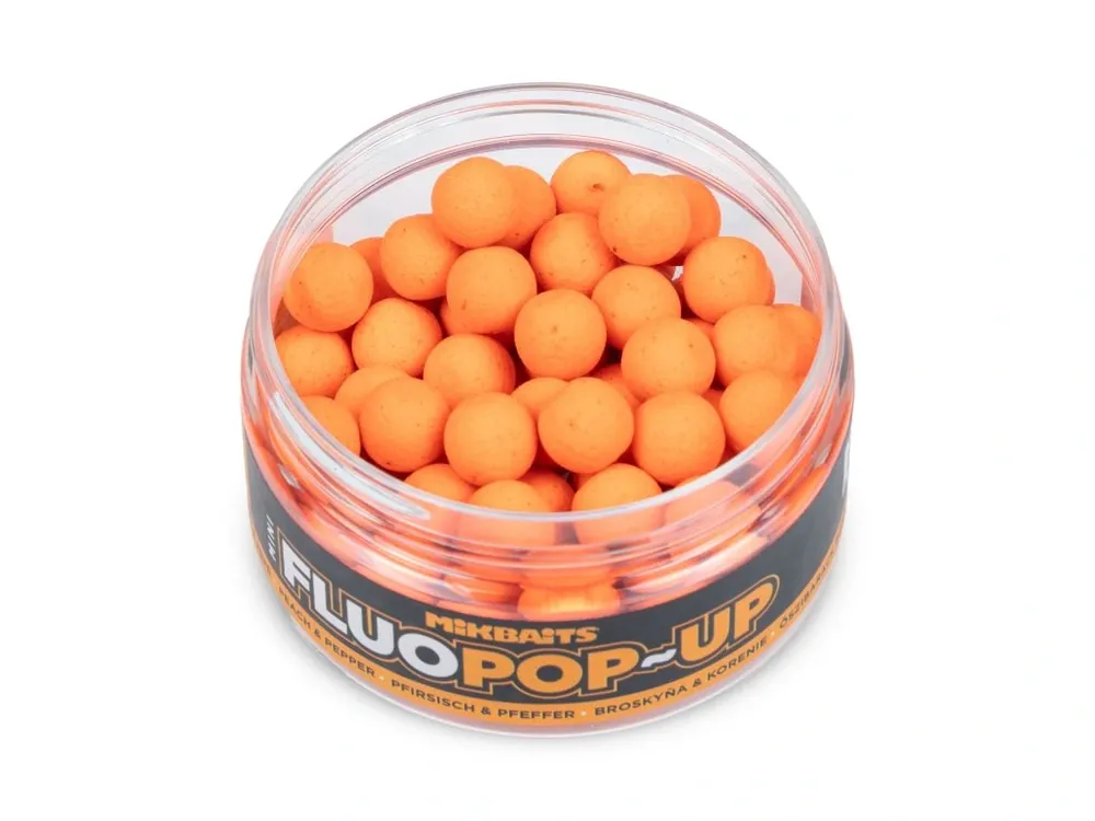 Akční Nabídka Mikbaits Mini Plovoucí fluo boilie 100ml Broskev Pepř