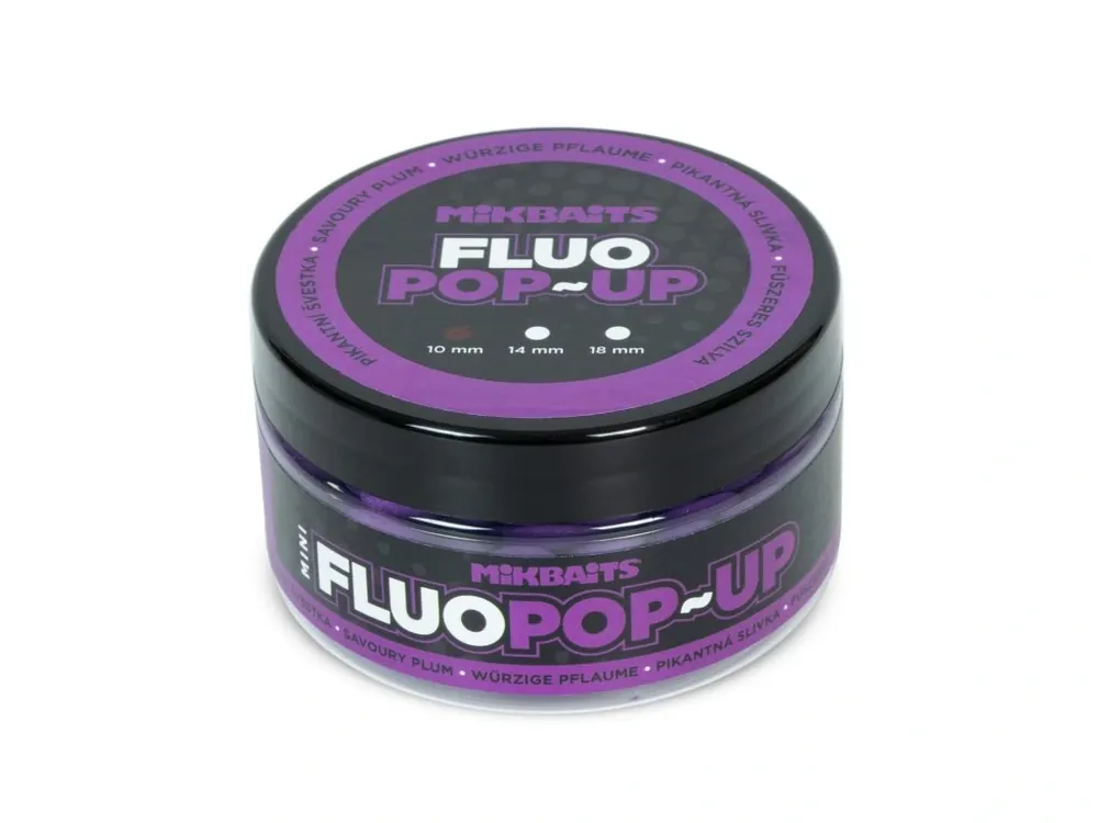Mikbaits Mini Plovoucí fluo boilie 100ml Pikantní švestka Ověřený