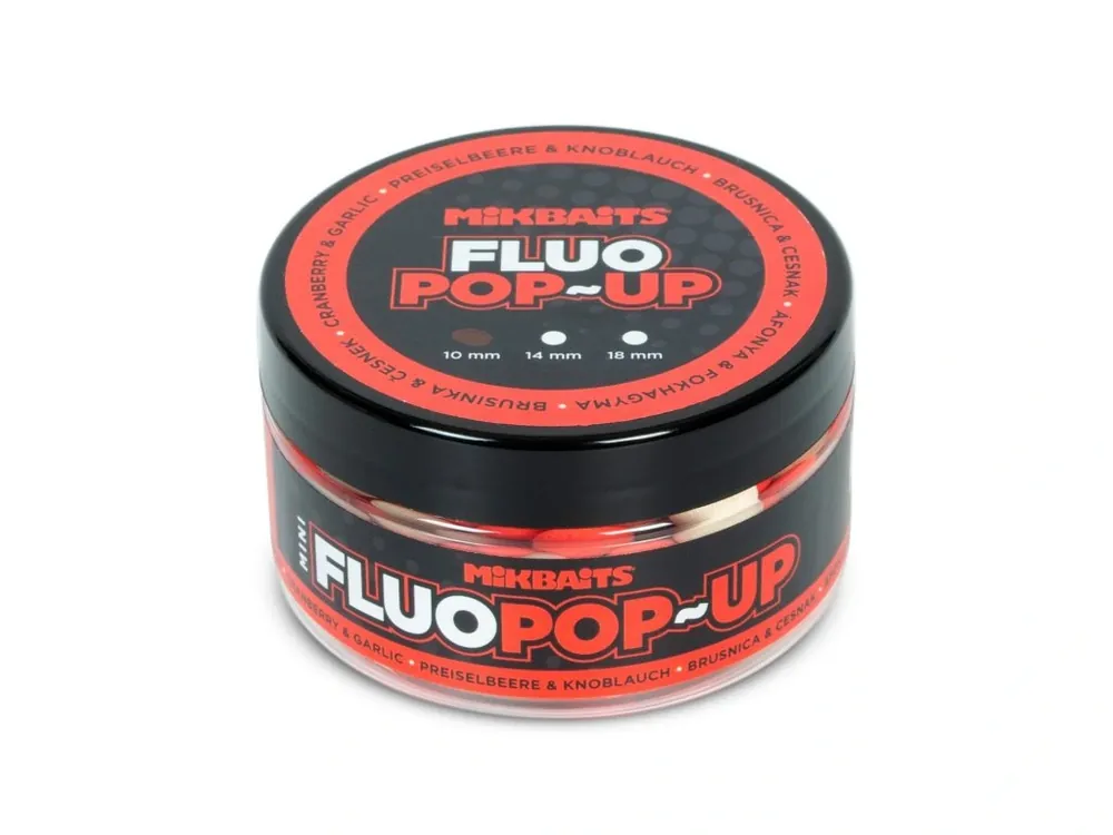 Rychlé Dodání Mikbaits Mini Plovoucí fluo boilie 100ml Brusinka Česnek