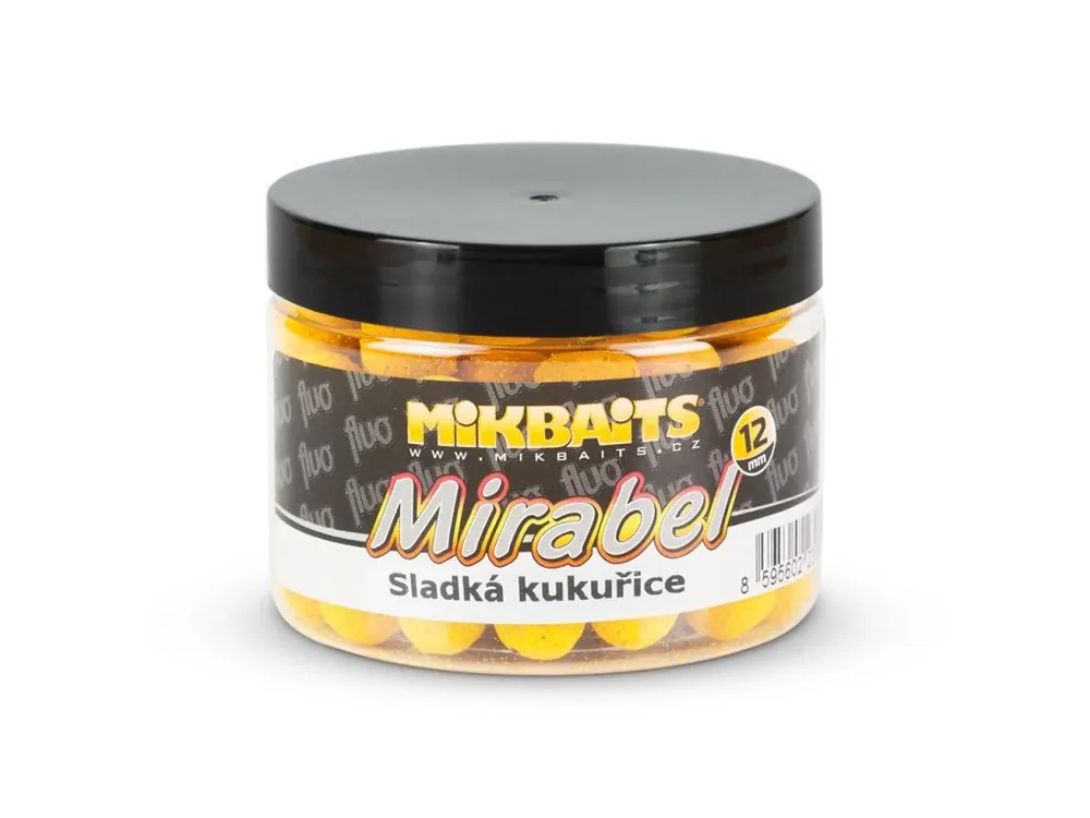 Aktuální Mikbaits Mirabel Fluo boilie 150ml Sladká kukuřice