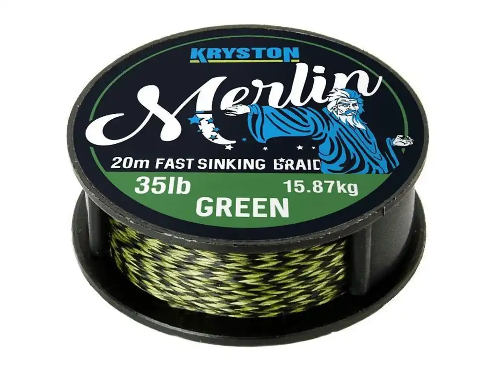 Kryston pletené šňůrky Merlin fast sinking braid zelený Vrácení Zdarma