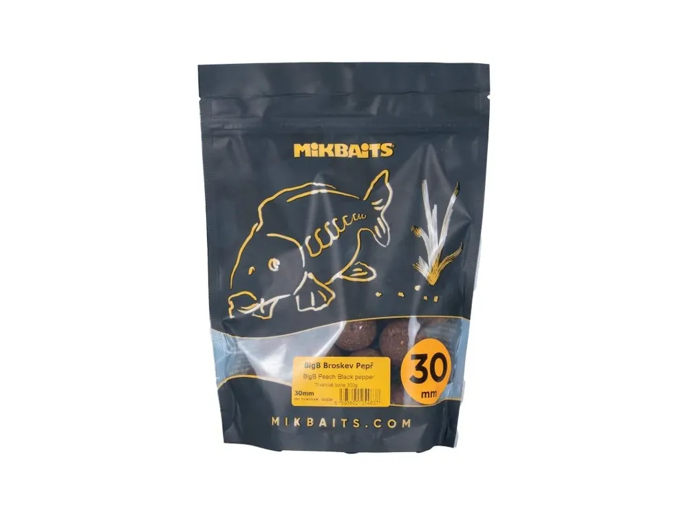 Mikbaits BiG boilie 300g BigB Broskev Black pepper 30mm Speciální Cena