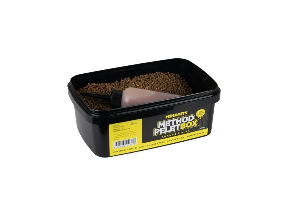 Horká Nabídka Mikbaits Method pelet box 400g + 120ml Activator Ananas N-BA