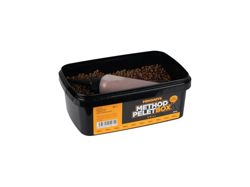 Mikbaits Method pelet box 400g + 120ml Activator Krill Jen Po Omezenou Doba