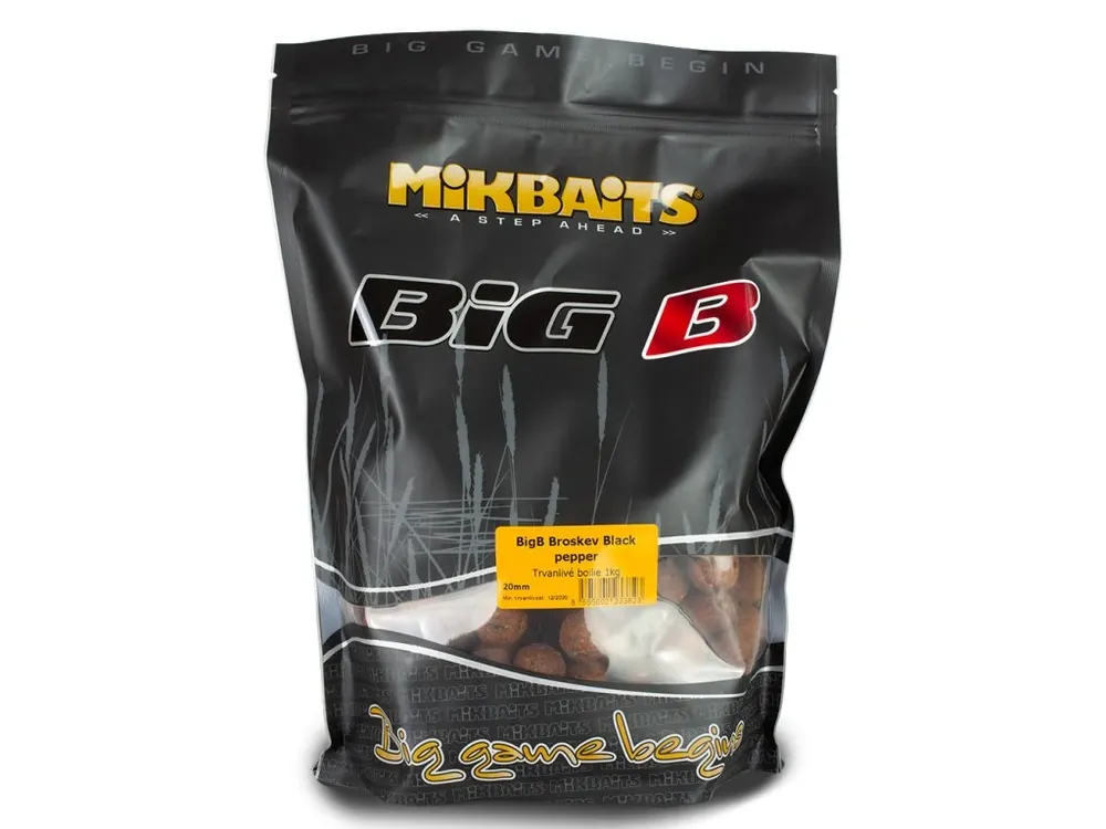 Mikbaits BiG boilie BigB Broskev Black pepper Ihned K Objednání