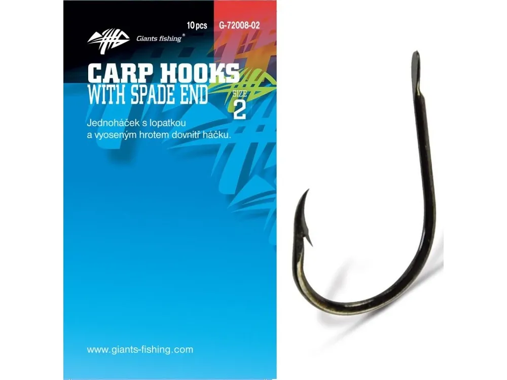 Nejprodávanější Giants fishing Háček s lopatkou Carp Hooks with Spade End 10ks