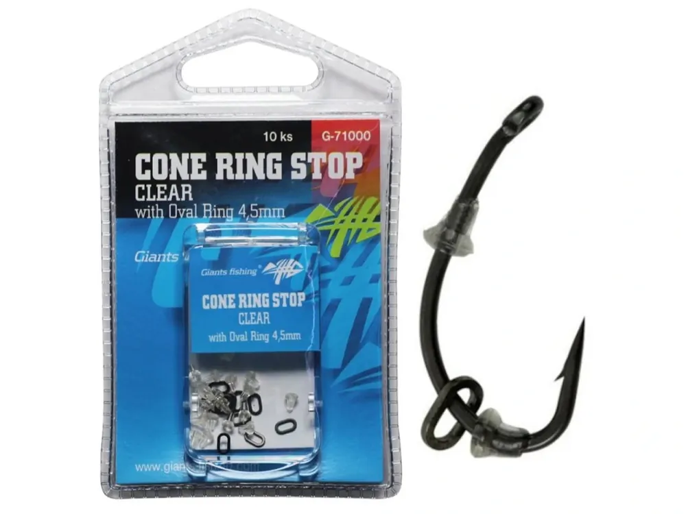 Giants fishing Slídová zarážka s kroužkem Cone Ring Stop Clear with Oval Ring 4,5mm Vrácení Zdarma