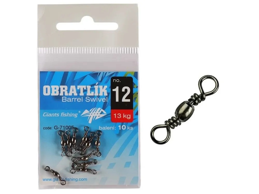 Giants fishing Obratlík Barrel Swivel no.18 / 7kg / 10ks Nejprodávanější