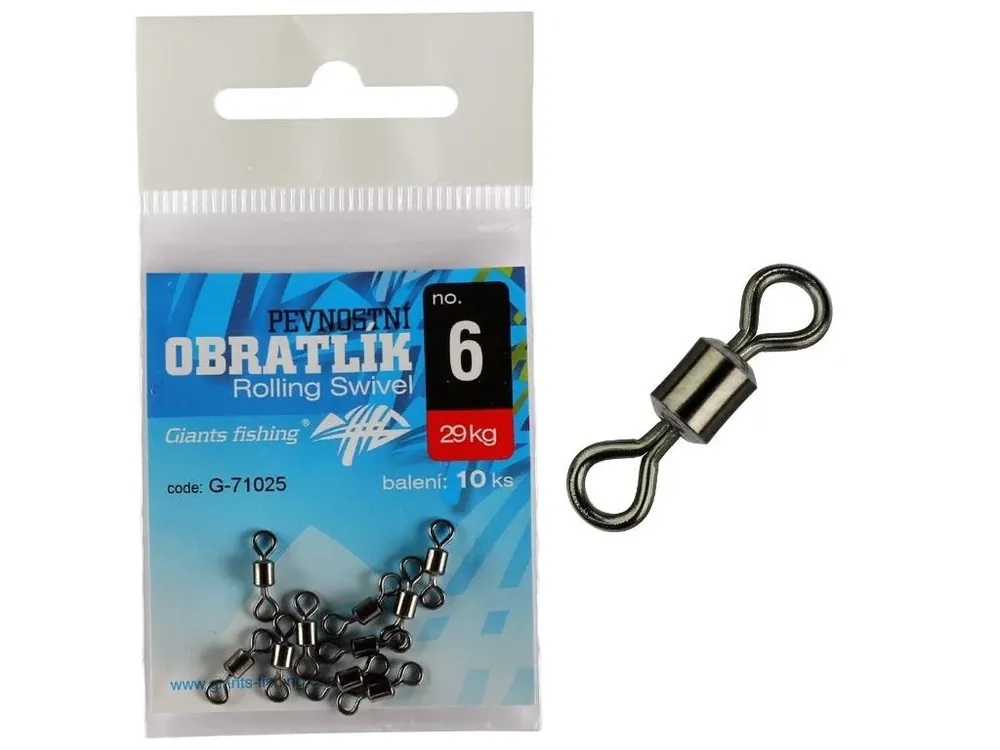 Giants fishing Pevnostní obratlík Rolling Swivel no.12/19kg/10ks Cenově Výhodný