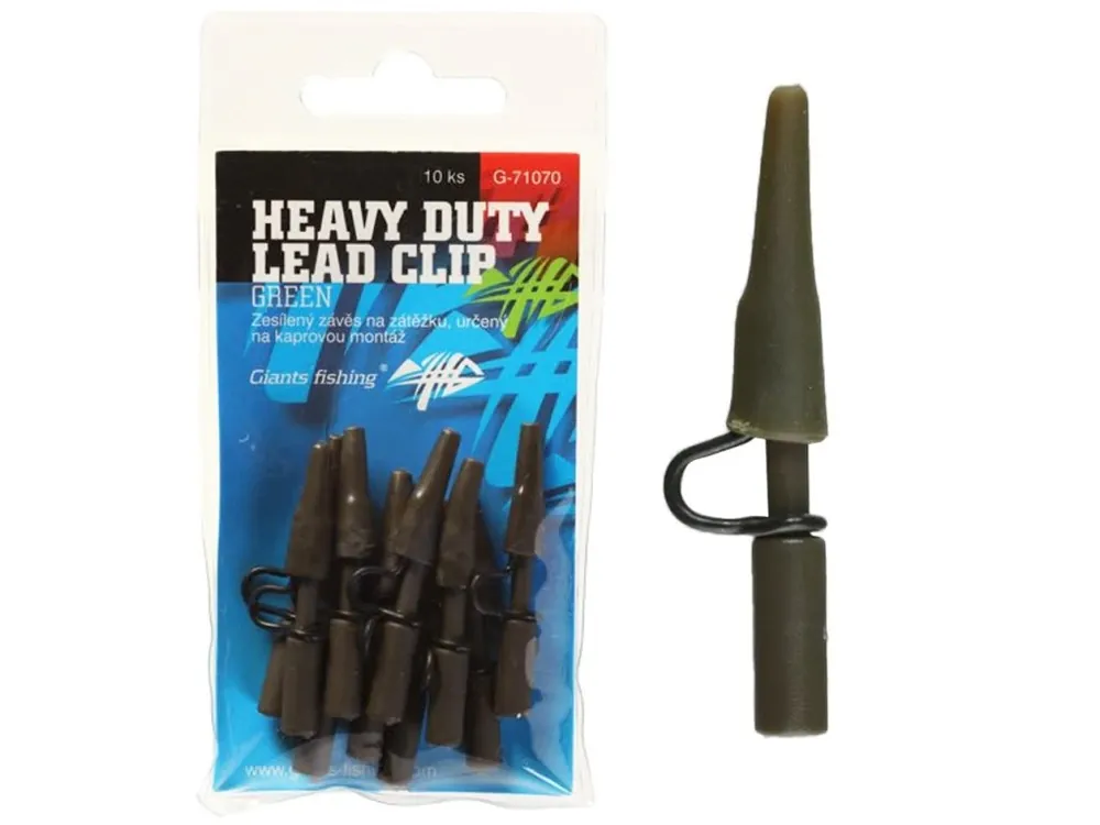 Giants fishing Boční závěs kovový Heavy Duty Lead Clip Green, 10ks Přímo Od Výrobce